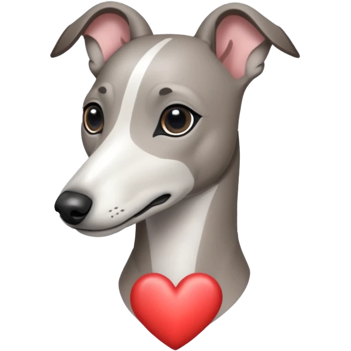 brindle grey whippet hearts emoji