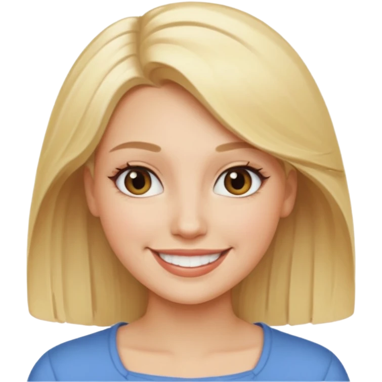 A woman has blonde hair with a smile emoji