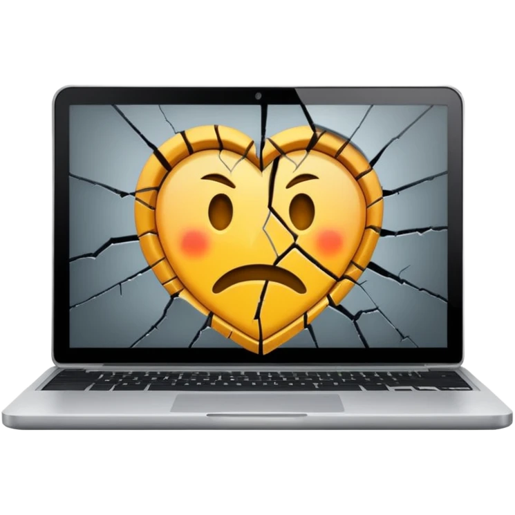 cracked laptop emoji