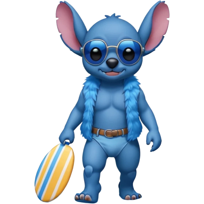 Stitch walking on the beach emoji