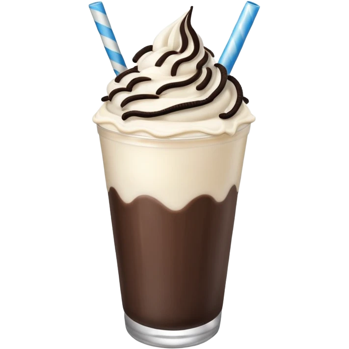 Oreo milkshake emoji, soft shading emoji