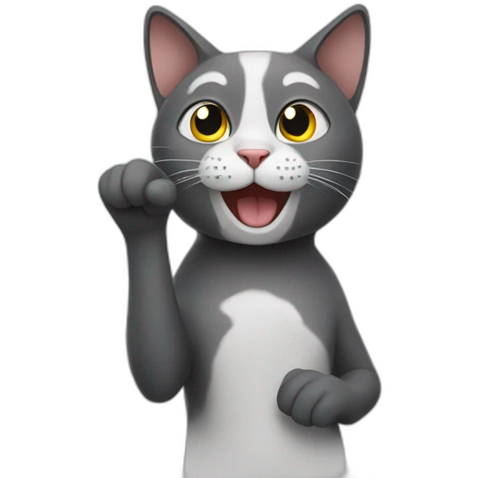 Cat saying hello with his hands emoji