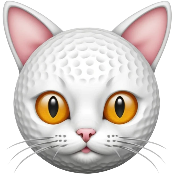 a golf ball inside of a cat  emoji