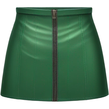 Green leather mini skirt isolated emoji