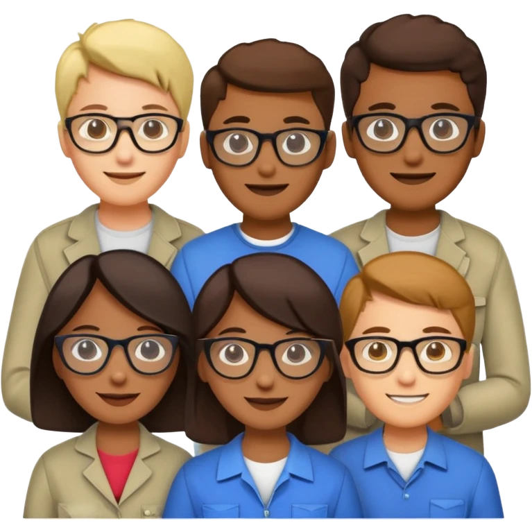 Software Engineering team (multi sex and ethnicity, relax) emoji
