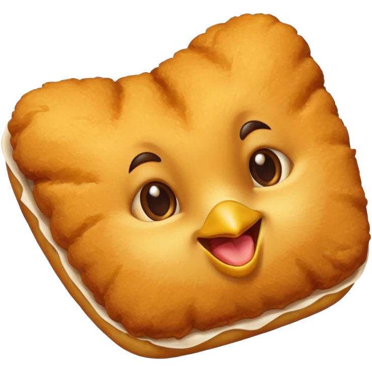 Chicken Nugget food emoji without a face emoji