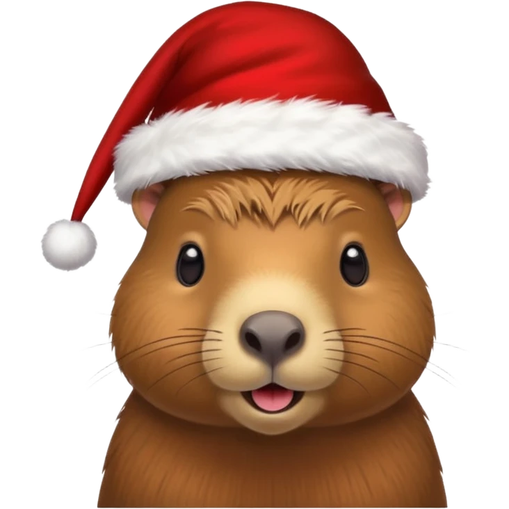 Capibara con sombrero navideño emoji