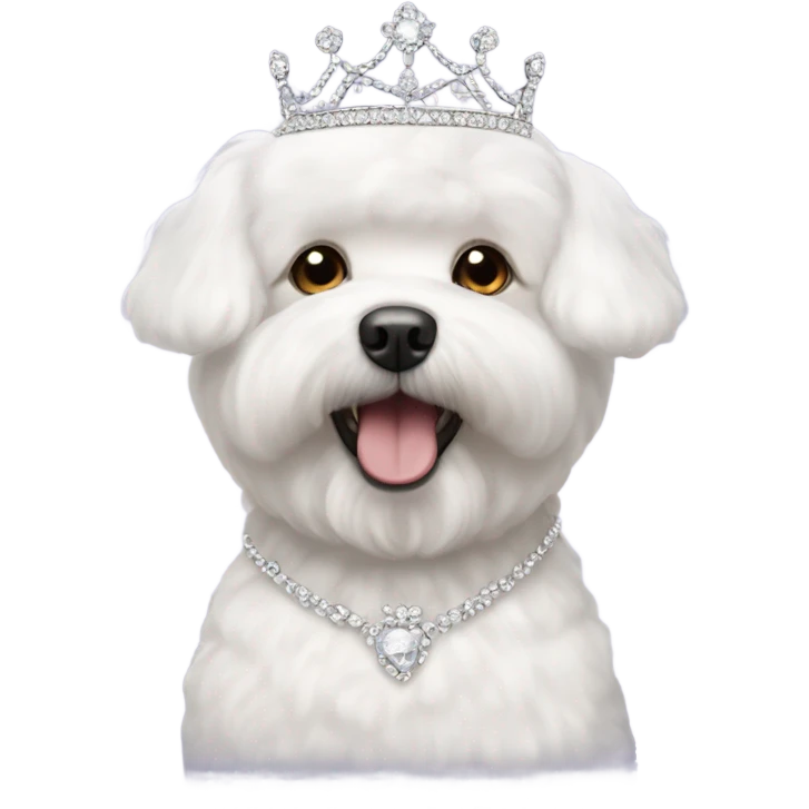 A Bichon Frise wearing a tiara  emoji