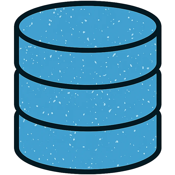 minimalist hoard of database cylinders with worn distressed effect emoji