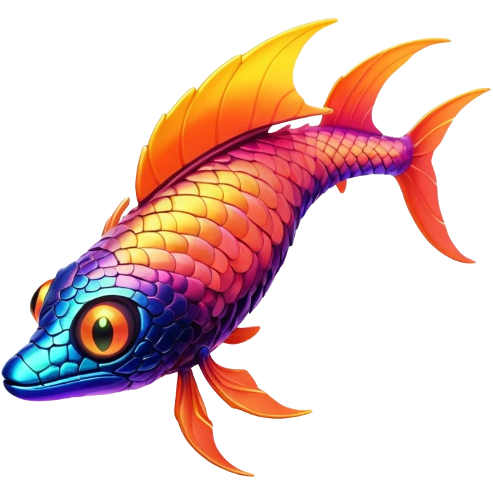 Tropical futuristic lush warm-colored neon-colored Fakémon-Trico-creature emoji
