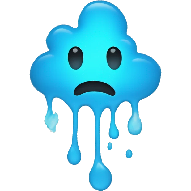 Glowing Cyan blue paint splashed puddle  emoji