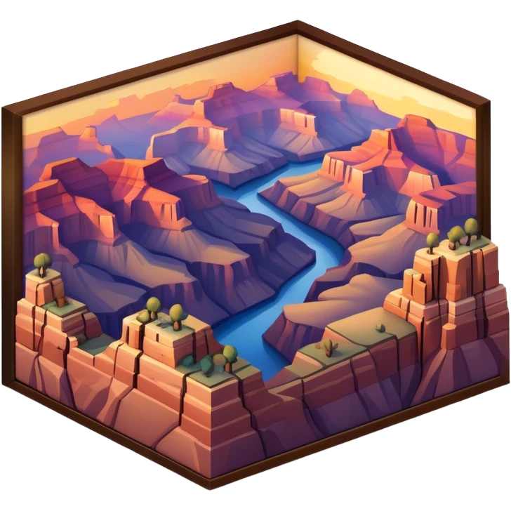 Grand Canyon isometric sunset  emoji