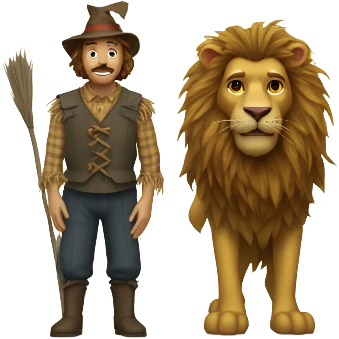 The scarecrow and cowardly lion  emoji