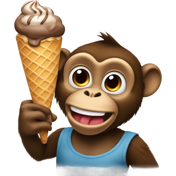 monkey eating ice cream  emoji
