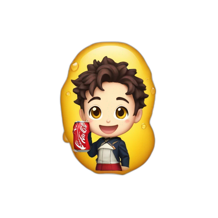Tanjiro drink coca cola emoji