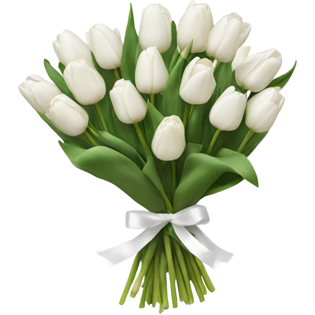 White tulips with some white roses emoji