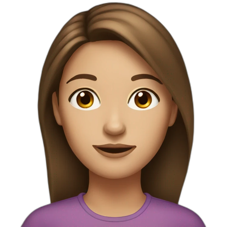 34 year old woman, brown hair and eyes emoji