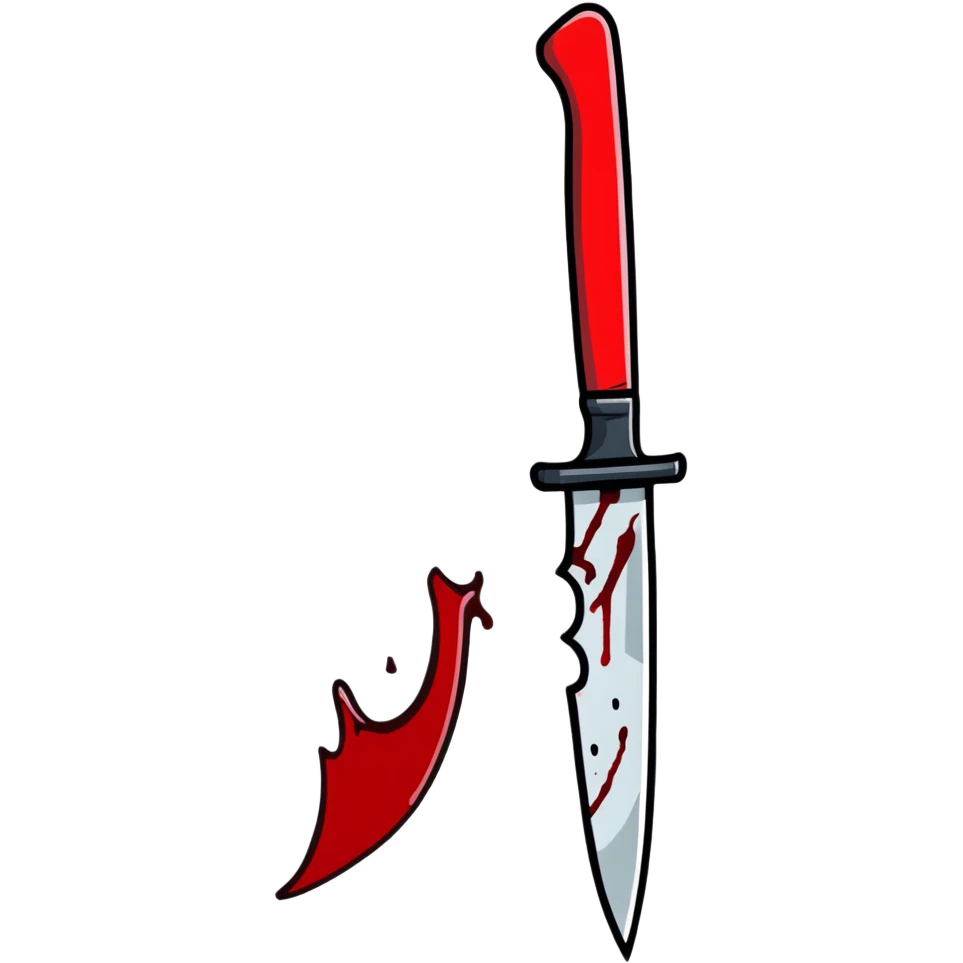 bloody knife with red blood stains emoji