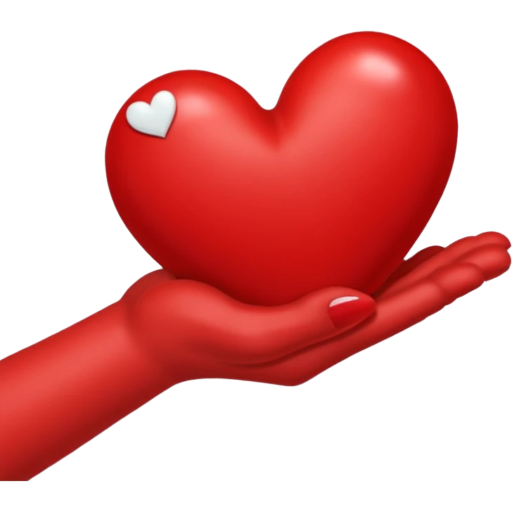 Un brazo abrazando un corazón emoji