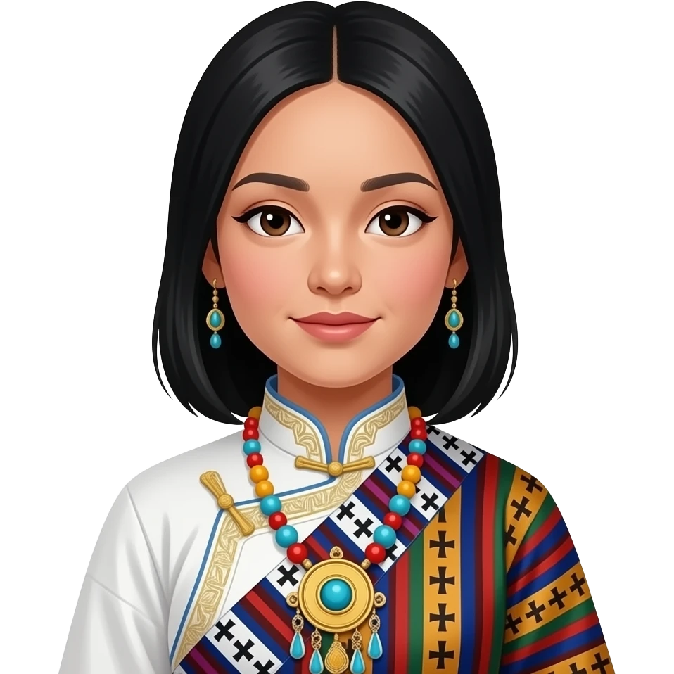 Girl in Bhutan national dress emoji
