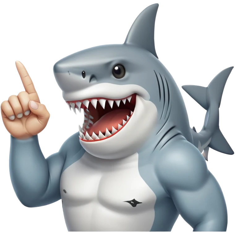 shark giving middle finger emoji