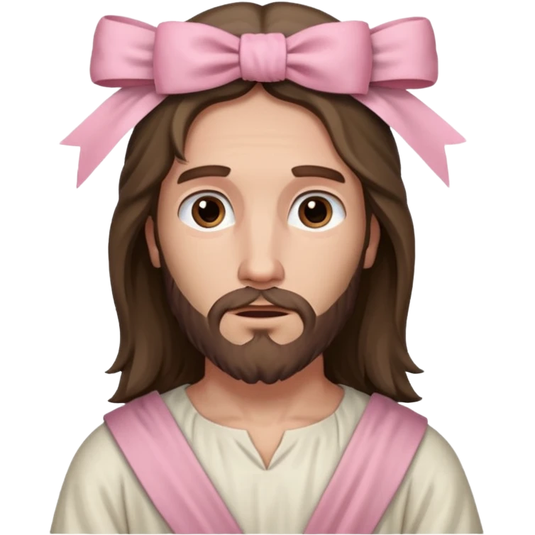 historically accurate jesus with a super pale pink bow emoji