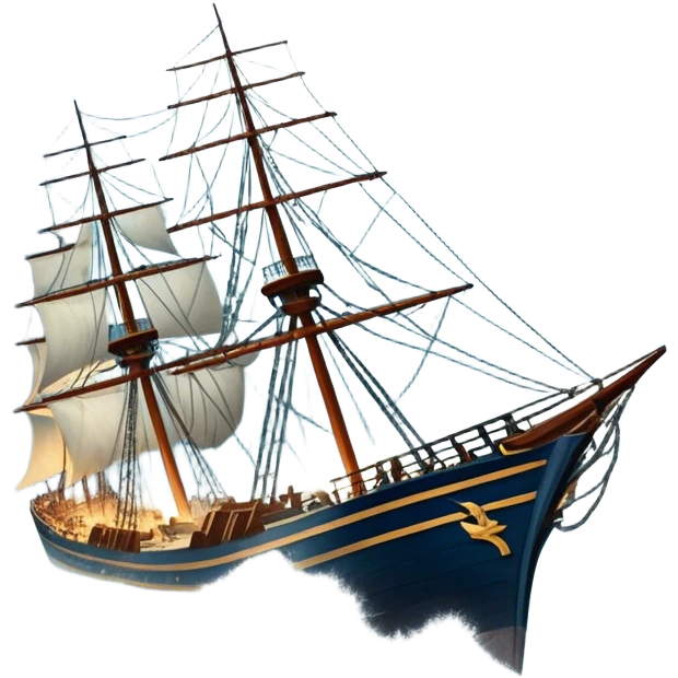 Icon for Historical Movies: Age of Great Geographical Discoveries. A vintage movie poster-style design with sailors battling a fierce storm at sea. Include crashing waves, lightning, a damaged ship, and heroic sailors gripping ropes. Intense, dramatic atmosphere. Transparent background. emoji