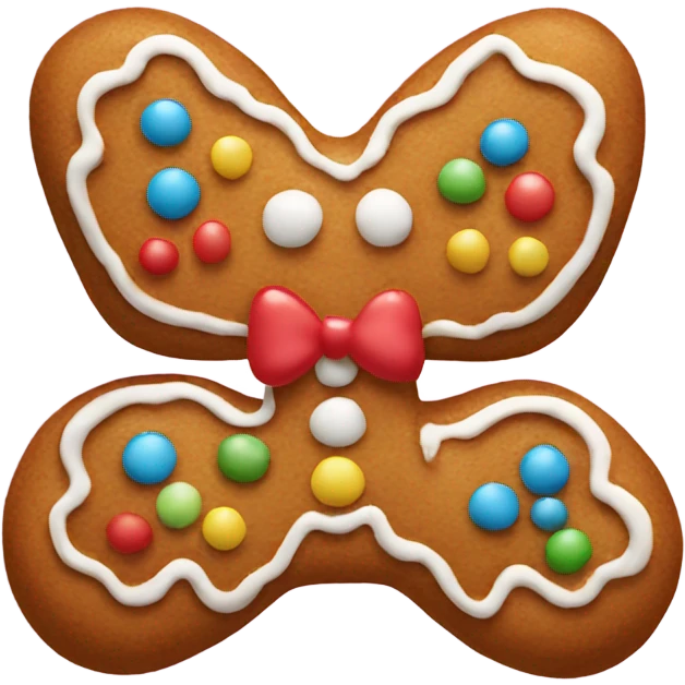 Gingerbread bow emoji