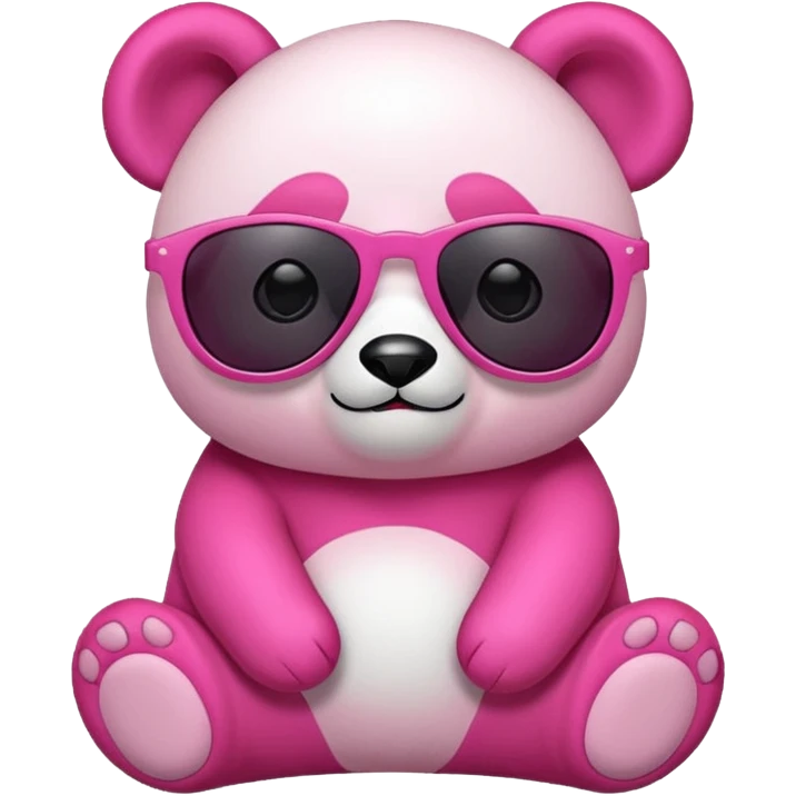 Pink Panda wearing sunglasses emoji
