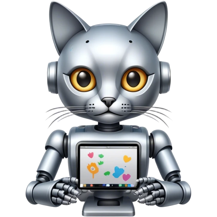 robot cat artist  emoji
