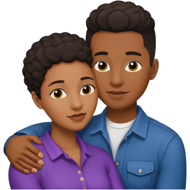 Black lesbian couple with one masculine and one feminine emoji