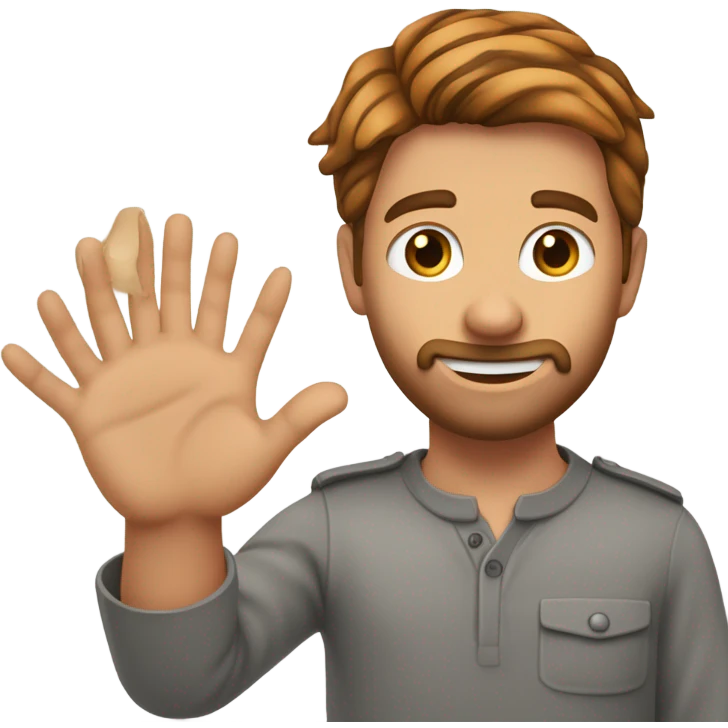 Ein Mann der eine Hand in sein Gesicht hält. Der man ist etwas hell(weiß) hat aber braune Haare emoji