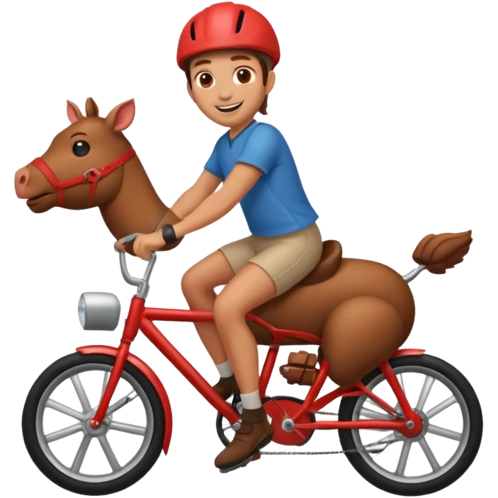 guy riding a bike emoji except the bike is a meat emoji with wheels emoji