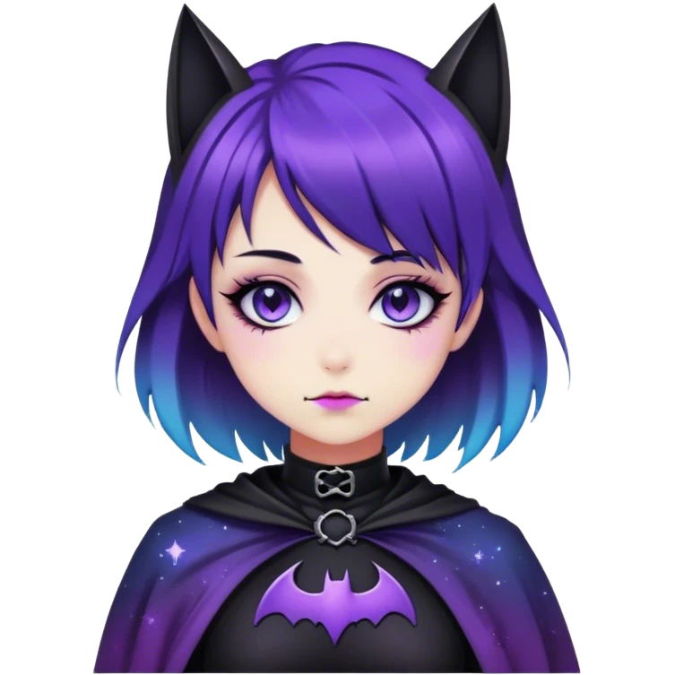 Gorgeous Cute Gothic Edgy Nebula Gradient Beautiful Anime Emo BatLady emoji