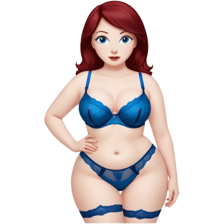 Lingerie curvy big ass booty pale skin dark red hair blue eyes emoji