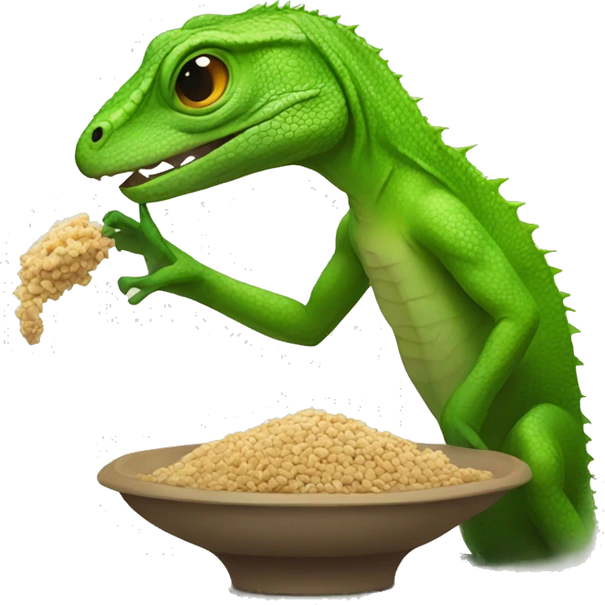 lizard being feed by human emoji