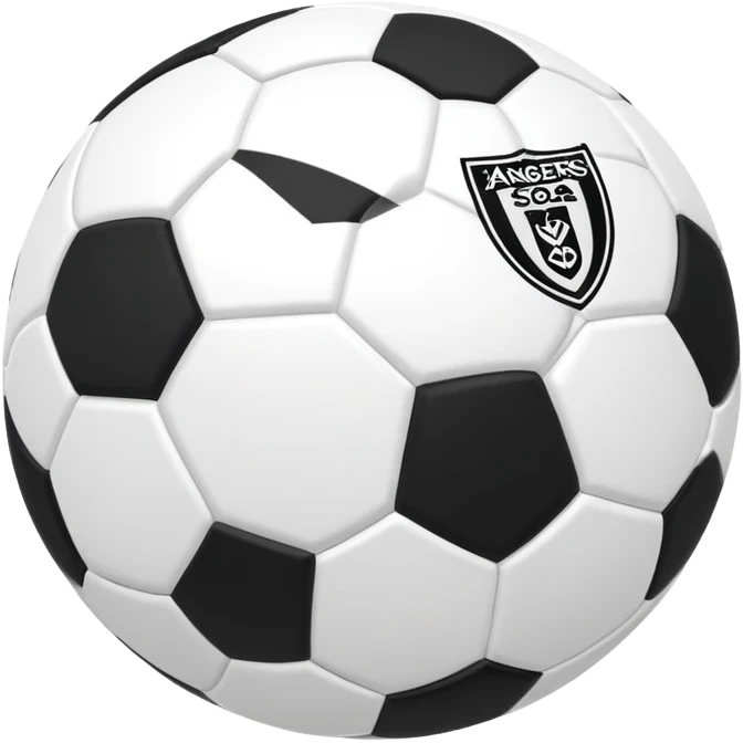 Soccer football with Angers SCO black and white colors emoji