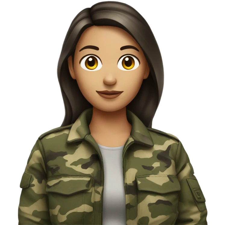 Brunette girl in camo emoji