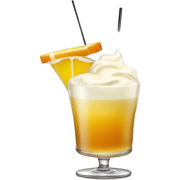 Whiskey Sour cocktail with cream without fruit emoji