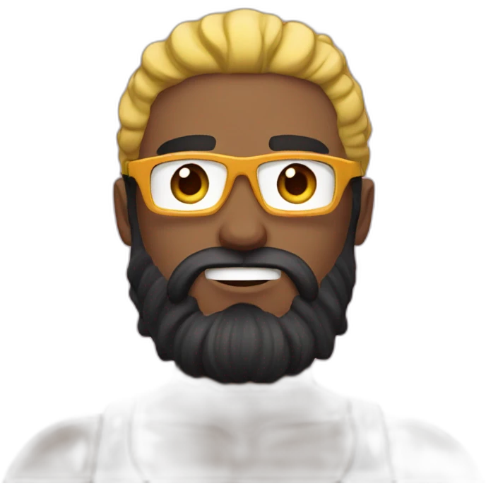 Swimmer googles muscles black hair and beard emoji