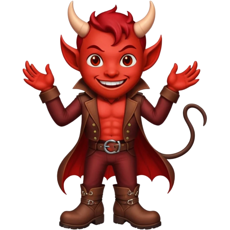 I need a devil wearing leather boots emoji emoji