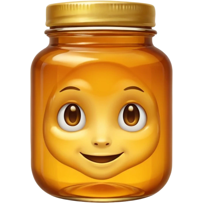 Jar of honey with a face  emoji