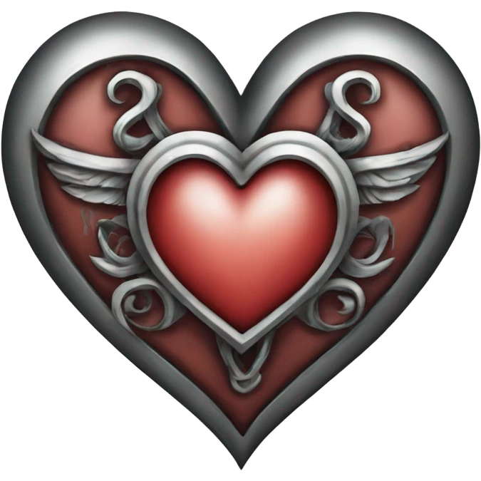 heart in tattoo style graphics emoji