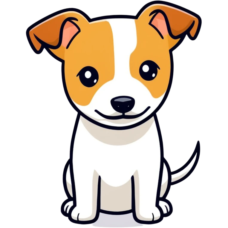 White jack Russell with tan spot in meddle of head emoji