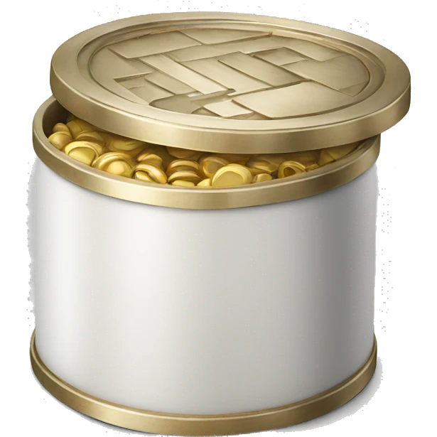 White gold round box emoji