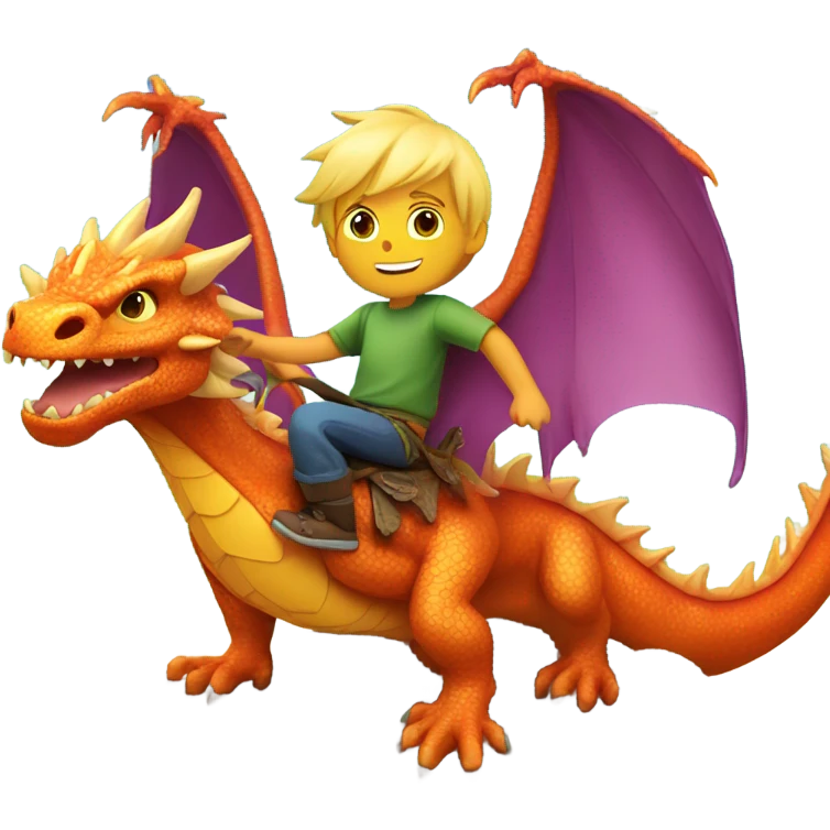 Blonde boy riding Zog emoji