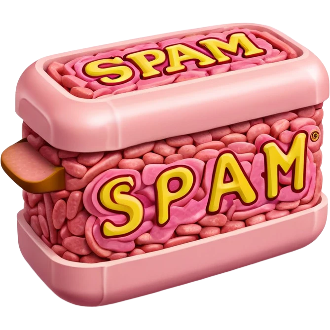 art sculpture made of spam meat emoji