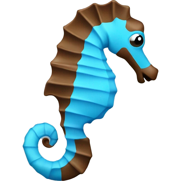 a blue and brown seahorse swimming to the right emoji