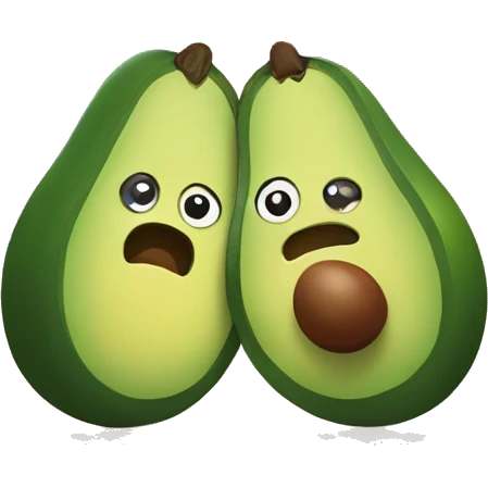 two avocados hugging emoji