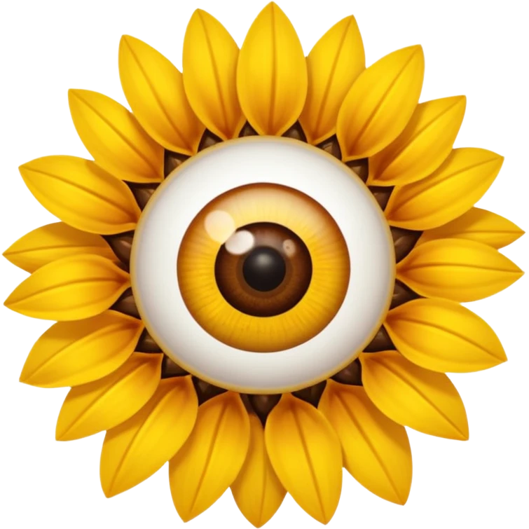 Un girasol y un ojo emoji